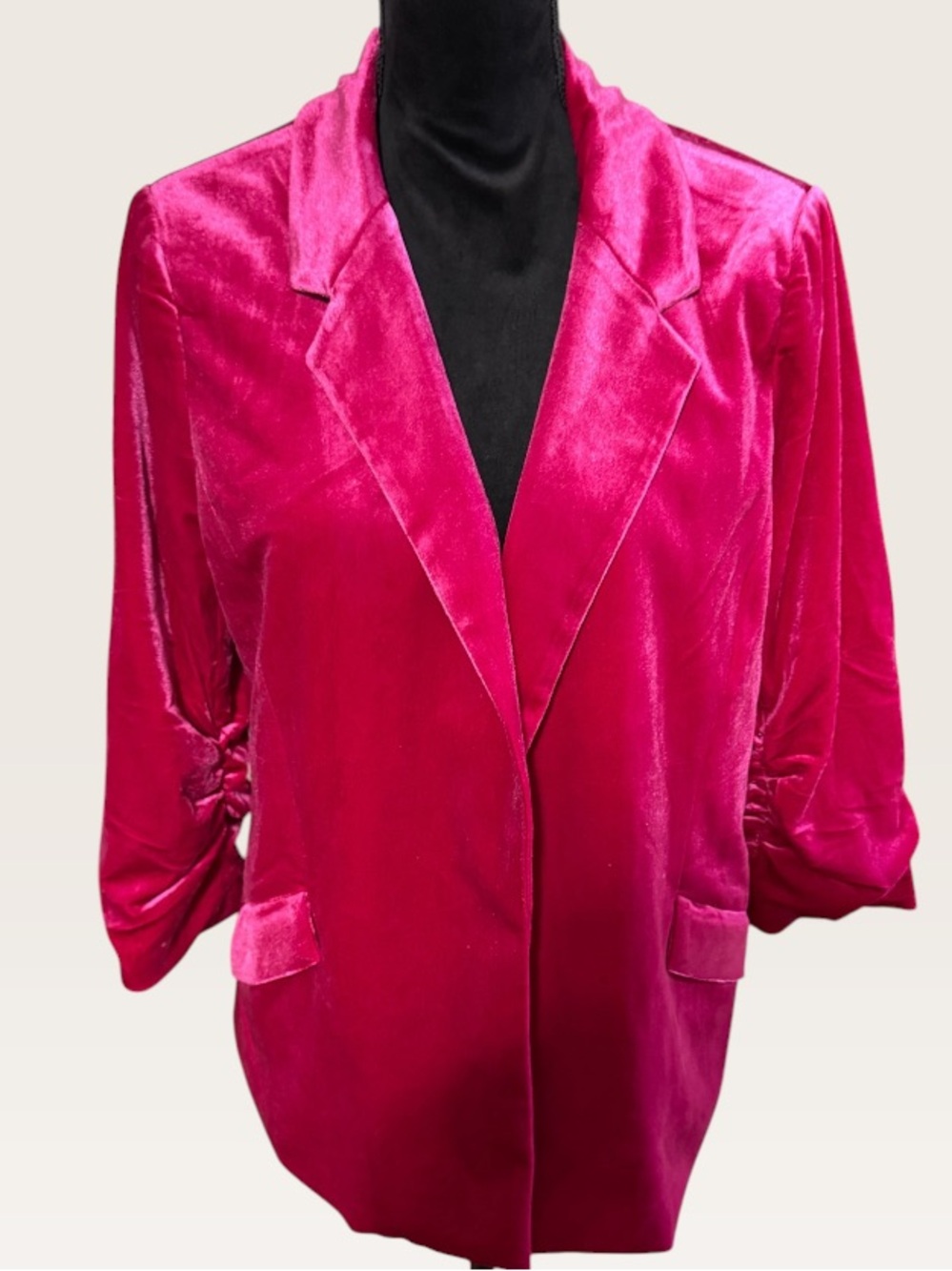 Petal & Pup Fuchsia Velvet Blazer Jacket by Petal and pup